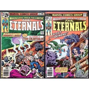 The Eternals Comic Book‎ Lot #2 #4 Newsstand 1st Celestials Jack Kirby VG-
